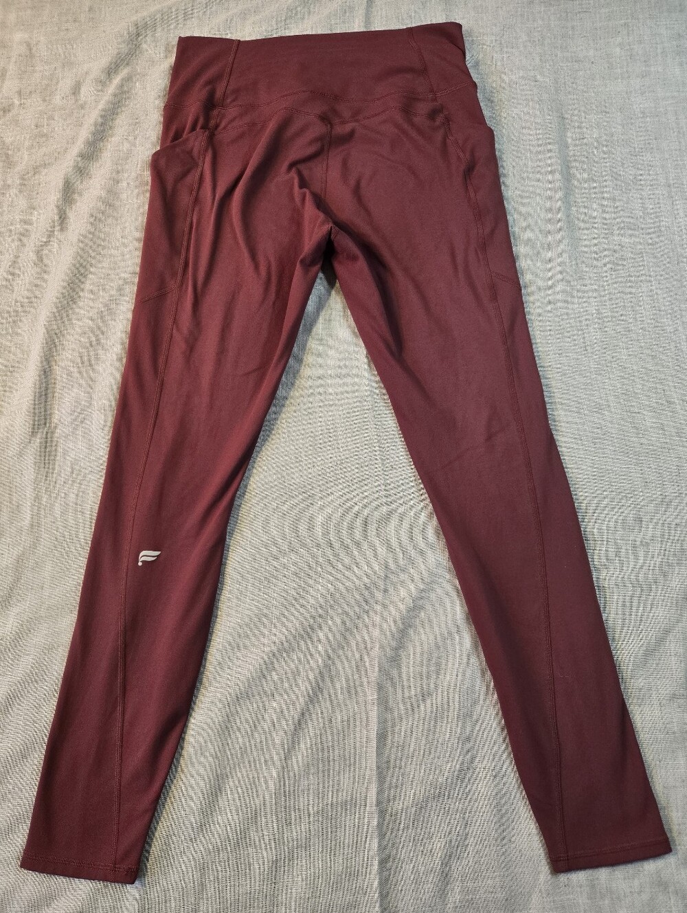 FABLETICS Womens S PureLuxe High Waist Side Leggings Maroon Pockets Super Soft